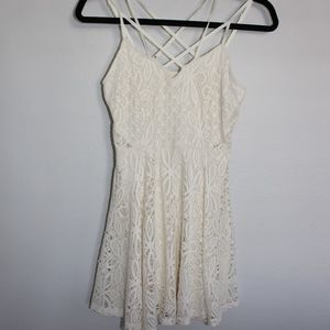 FREE PEOPLE Cream Lace Dress, size: XS